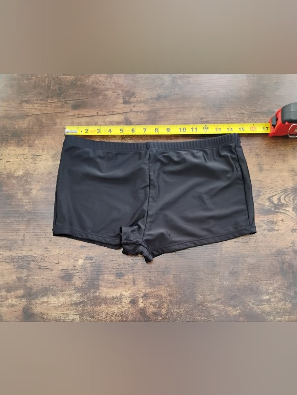 Men's Black Swim Trunks - Classic Square Cut